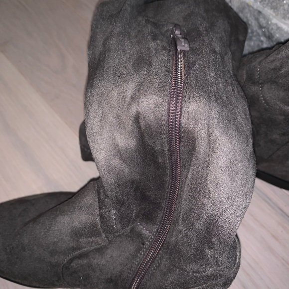 Suede Hidden Platform Wedge Over The Knee Boots (Regular Calf) - Picture 5 of 5